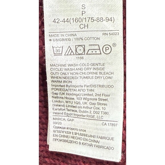 Gap Women's Burgundy Cable Knit Turtleneck Chunky Sweater Cozy Winter Cabin Sm - Picture 6 of 8